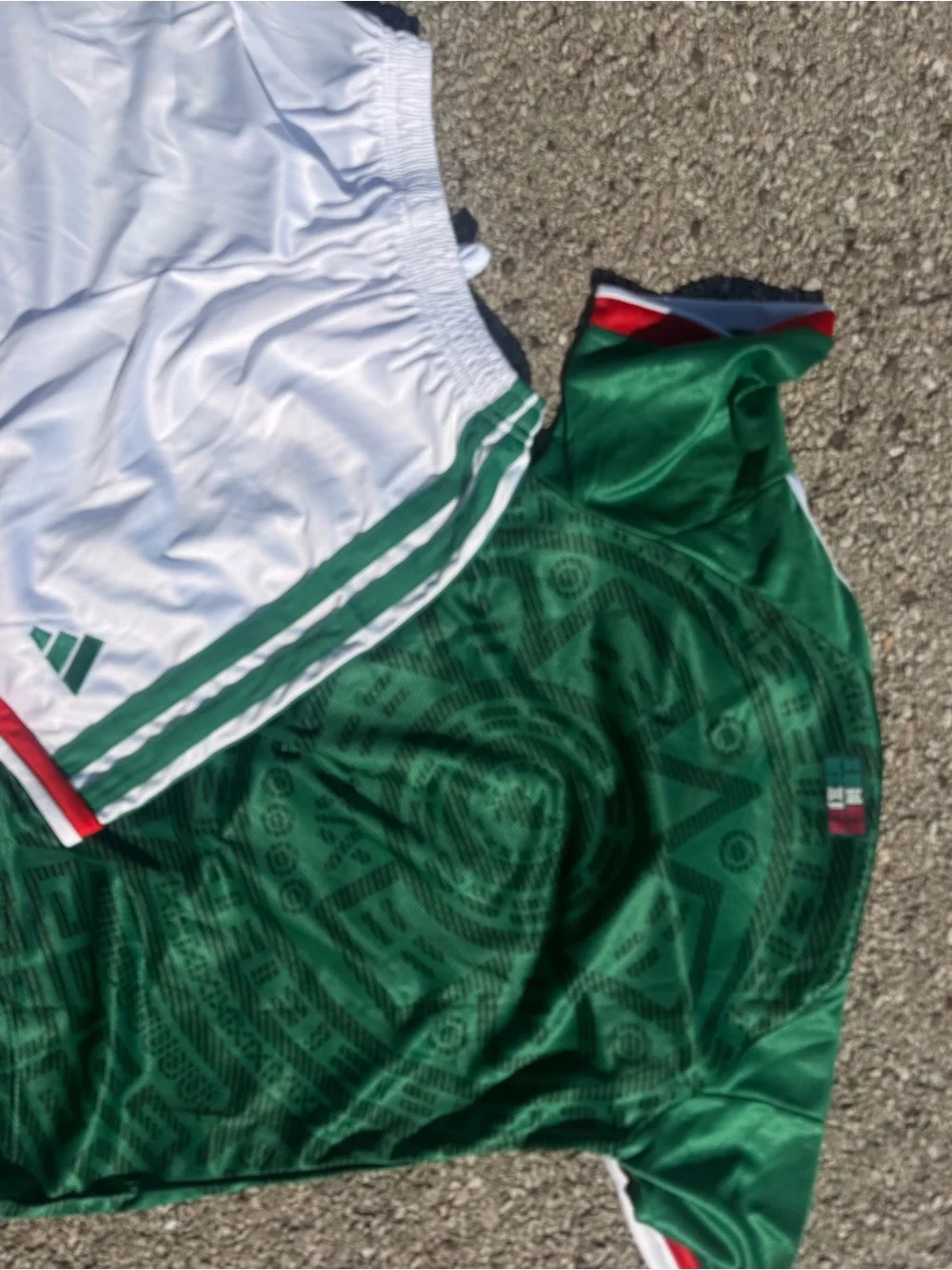 adidas Kids Mexico Green and White Soccer Kit Matching Set
